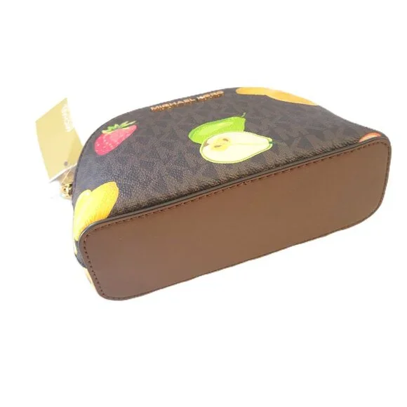 Michael Kors Jet Set Travel Medium Pouch Cosmetic Case Makeup Bag Brown - Picture 6 of 7